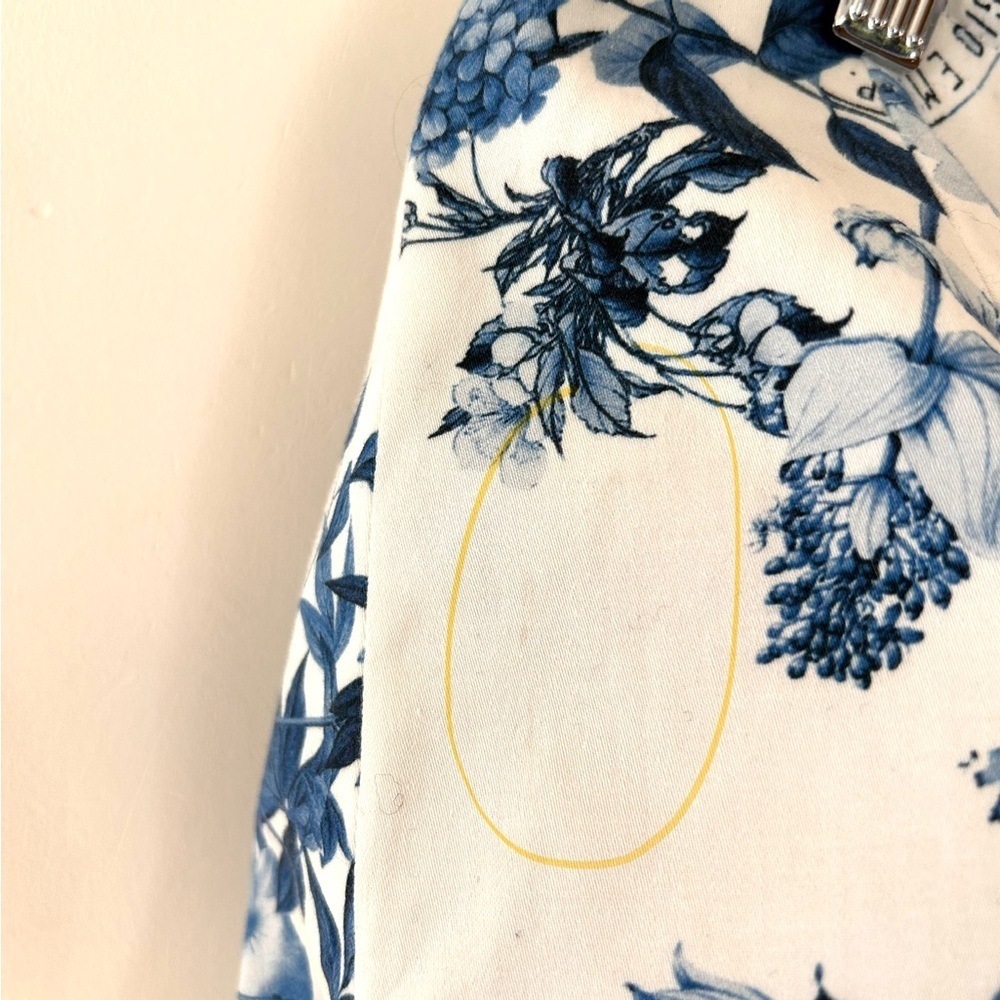 RIANI Designer Botanical Postcard Print Skirt Blue White Toile Size 8 - Picture 6 of 7